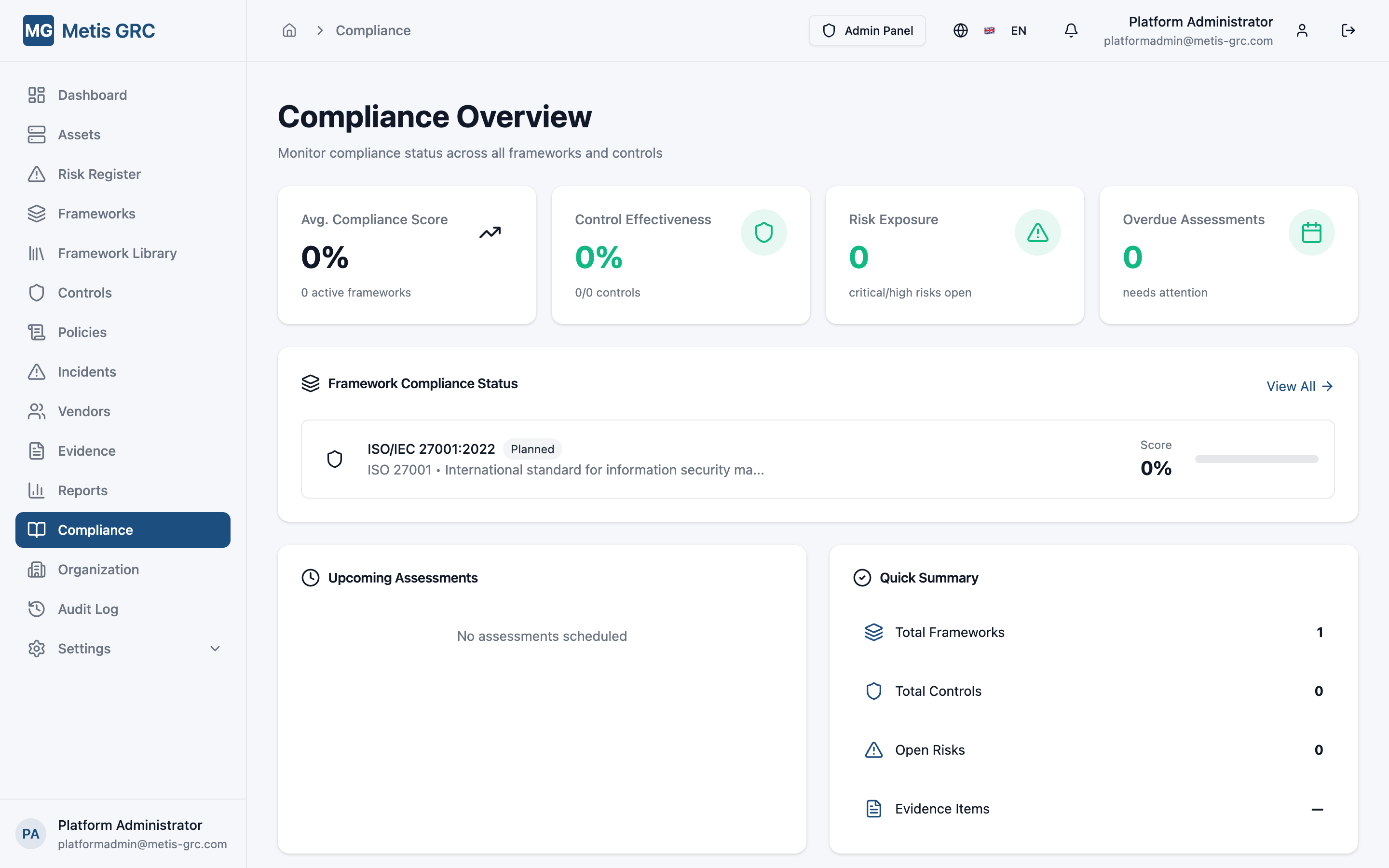 Screenshot — NIS2 Compliance